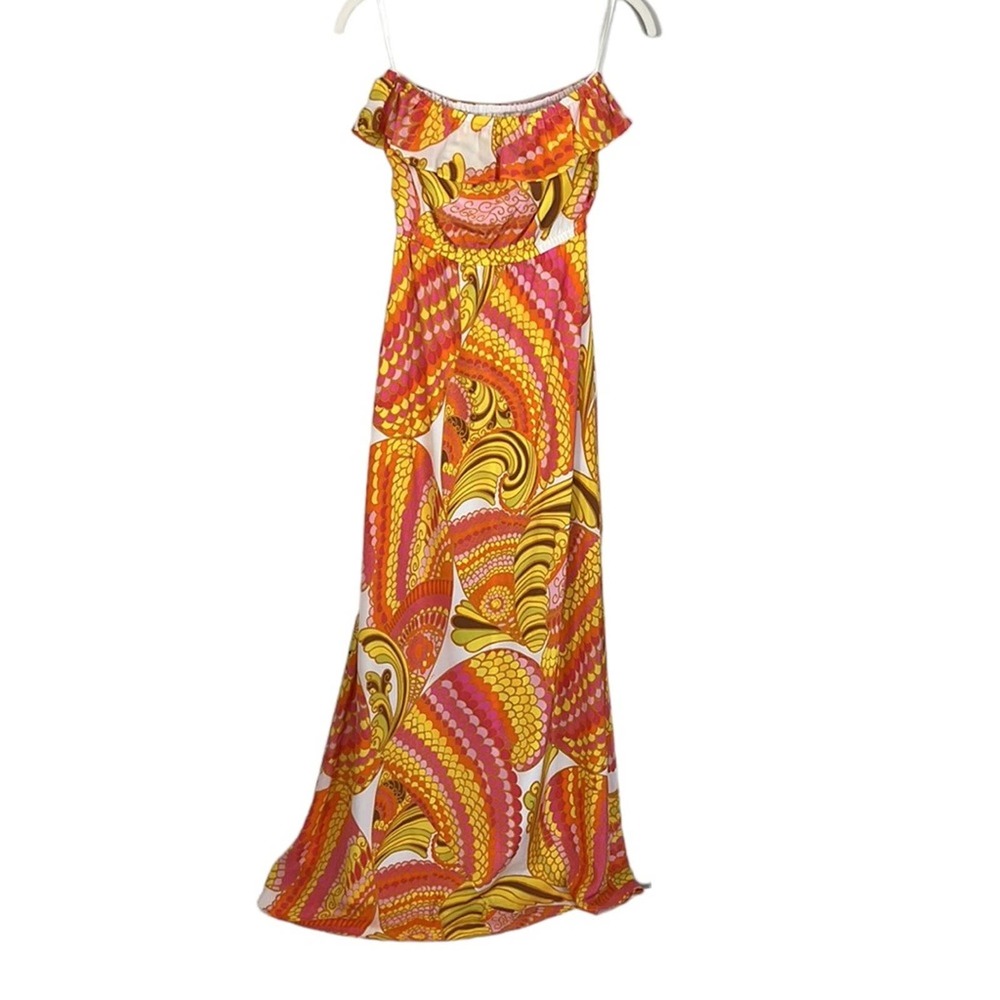 Banana Republic x Trina Turk Sonya Patio Dress Strapless Silk Maxi Women's 0 - Picture 6 of 12